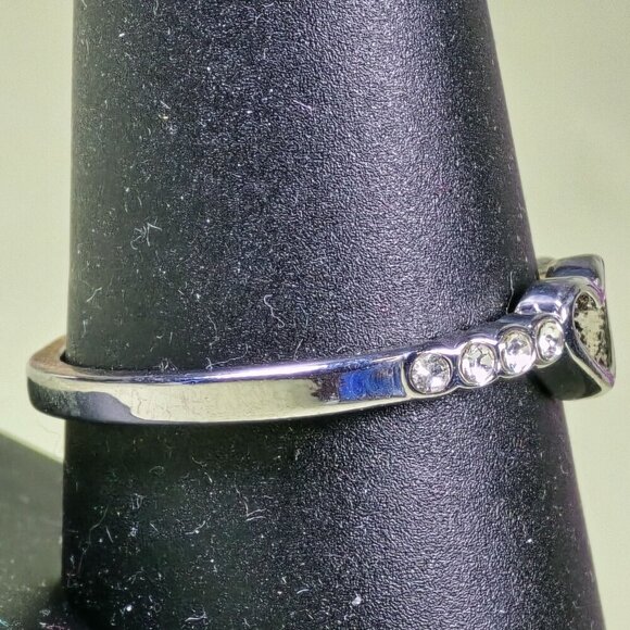 Open Heart Ring With Clear CZ Accent Stones Size 9.5 (NWOT) - Picture 3 of 6